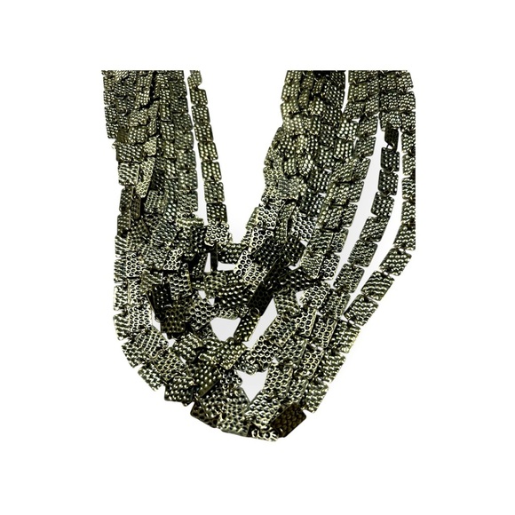 Metallic brass toned multi-strand necklace - Picture 2 of 2